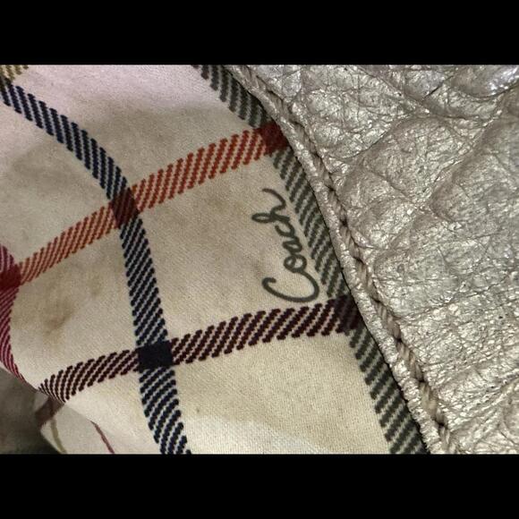 Vintage Metallic Silver Coach Tote Bag 12496 - Picture 5 of 6